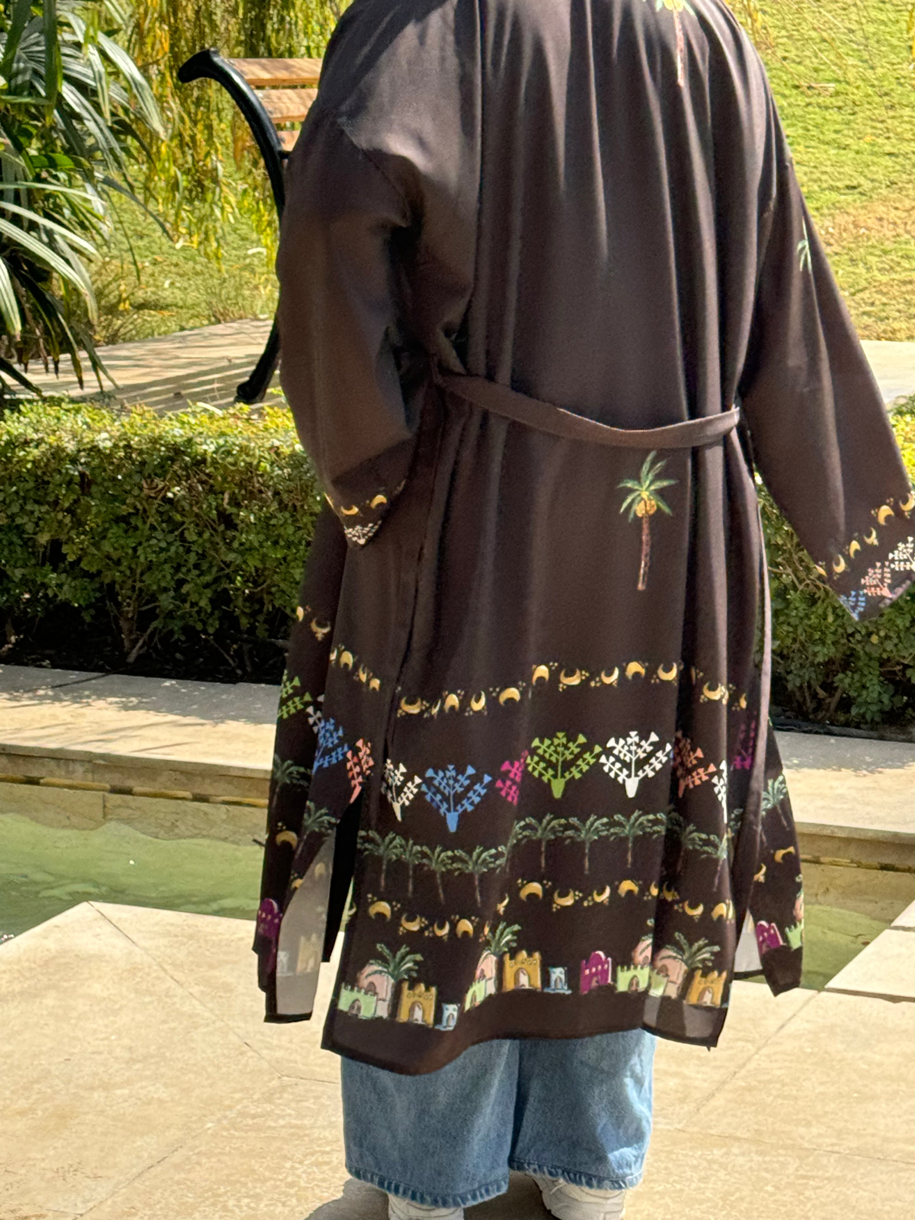 Nubian Nabta brown kimono