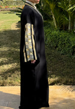 Load image into Gallery viewer, Ramadan Black Abaya with Gold
