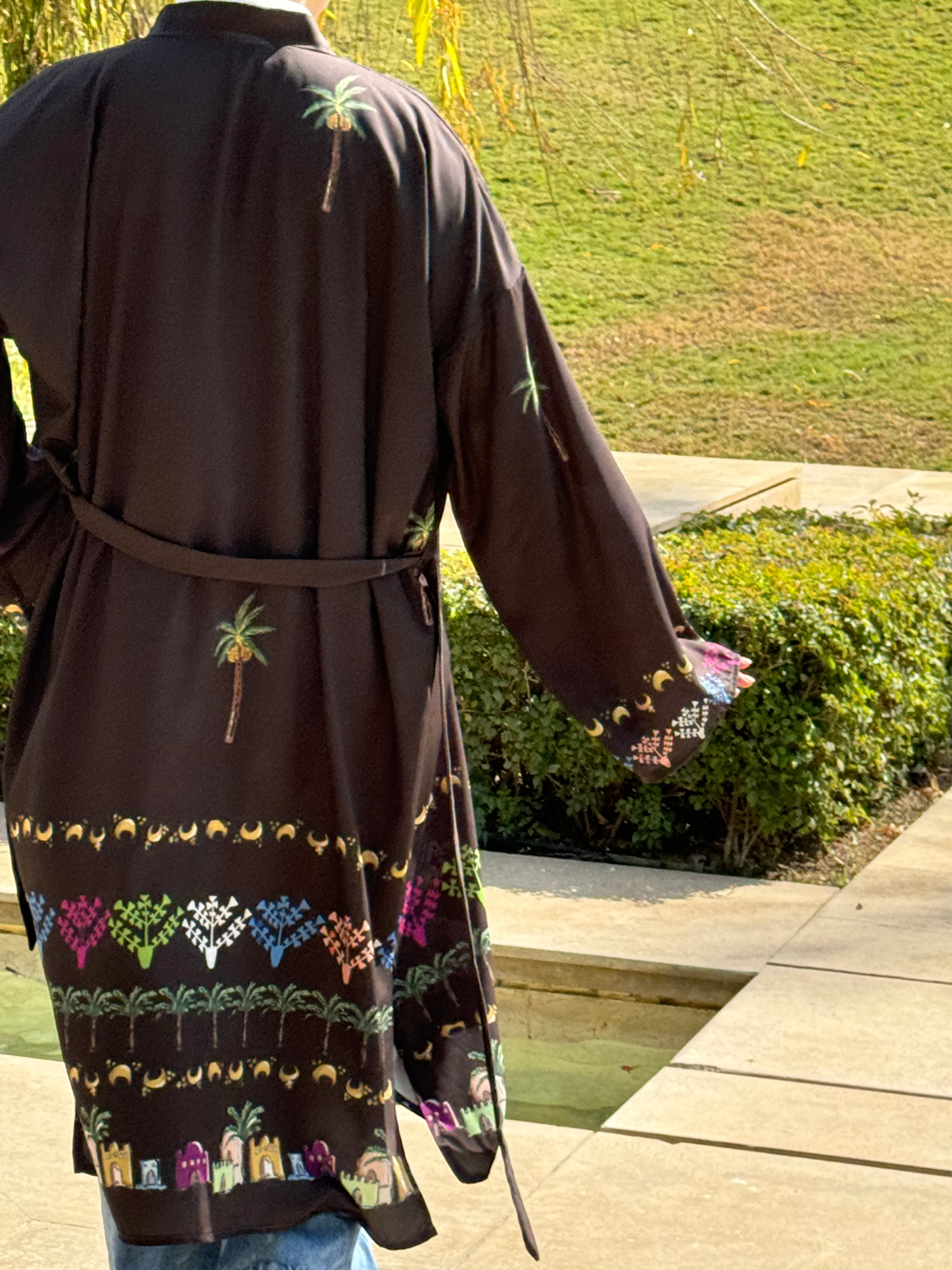 Nubian Nabta brown kimono