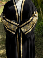 Load image into Gallery viewer, Ramadan Black Abaya with Gold
