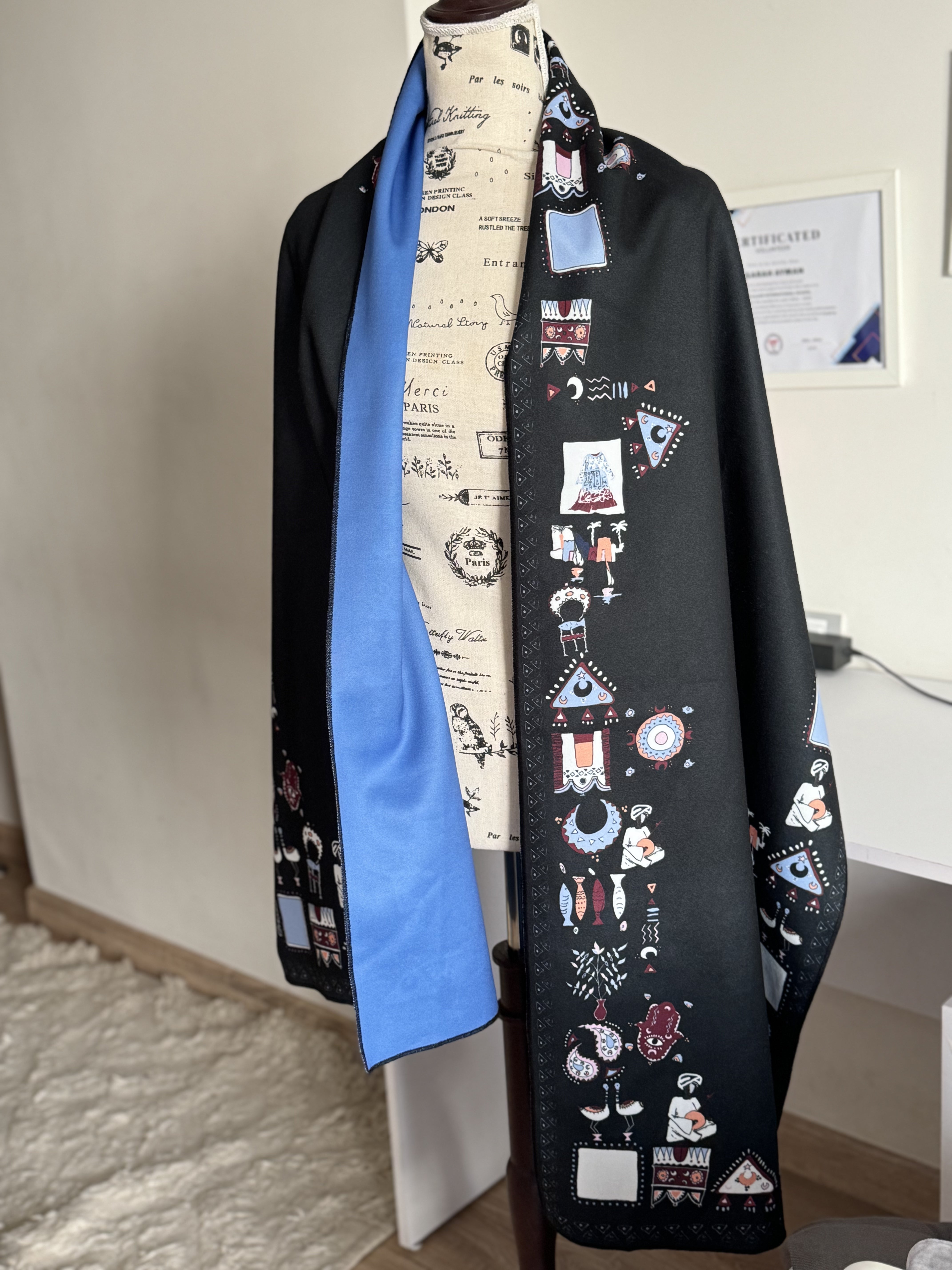 Waikindy Navy shawl