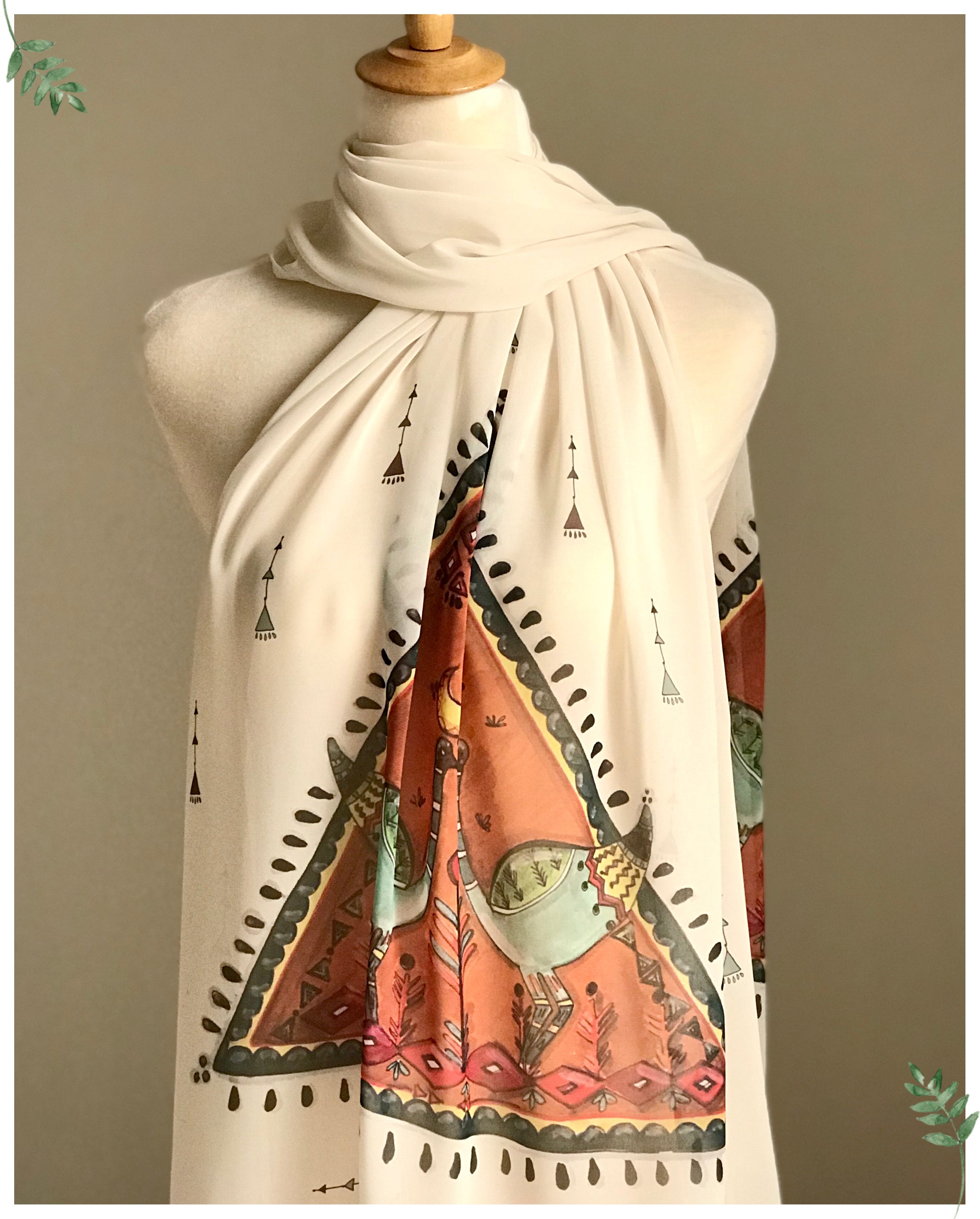 Sunst Glow in off white Scarf