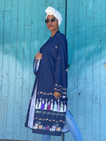Load image into Gallery viewer, Arajeed Navy kimono
